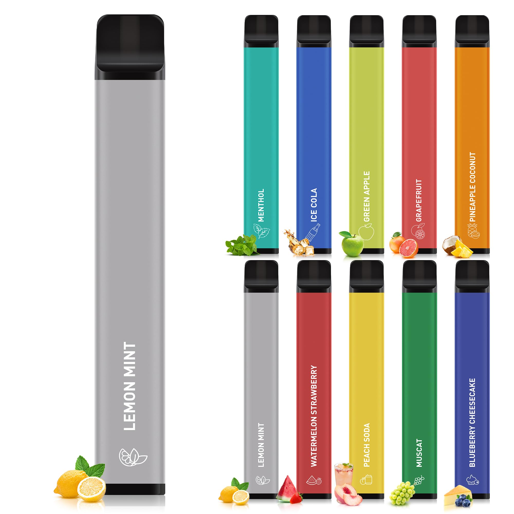 NICOCO 電子タバコ 使い捨てシーシャ 1500回吸引可能 レモンミント 爆煙 大容量 持ち運び シーシャ 水蒸気タバコ VAPE 節煙 禁煙サポート ニコチンなし タールなし NICOCO